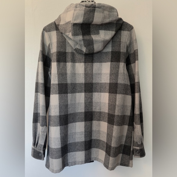 Women’s Pendleton wool black/white/grey button up hoodie shirt jacket size small - Picture 2 of 4